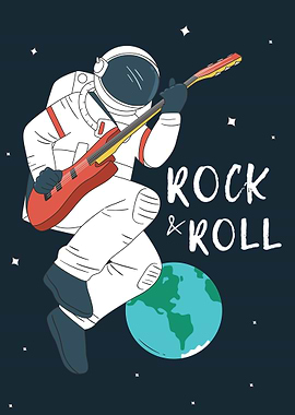 Astronaut playing Guitar