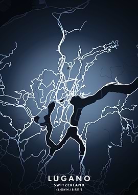 Lugano Map Posters