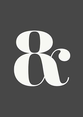 Grey Ampersand Print