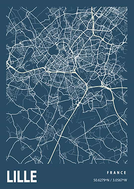 Lille Blueprint Street Map