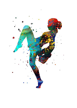 Lady muay thai boxing