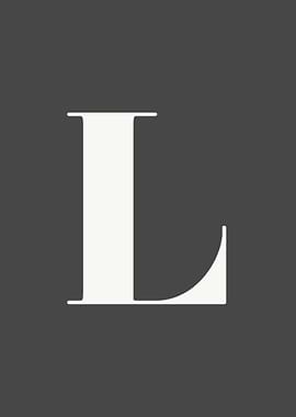 Grey Letter L Print