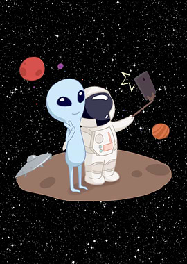 Astronaut Alien Selfie