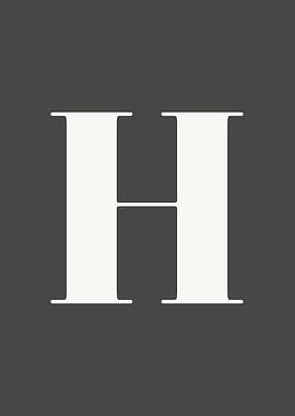 Grey Letter H Print