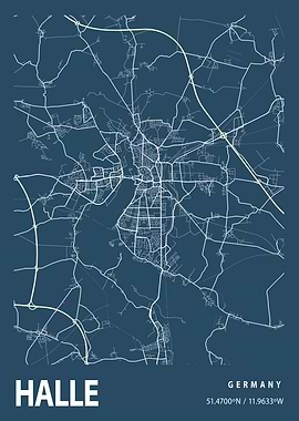 Halle Blueprint Street Map
