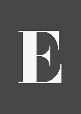 Grey Letter E Print