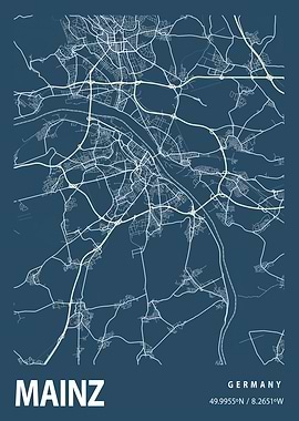 Mainz Blueprint Street Map