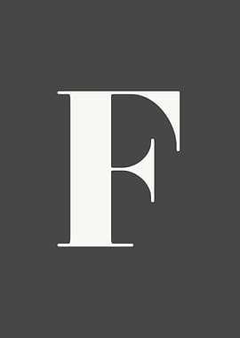 Grey Letter F Print
