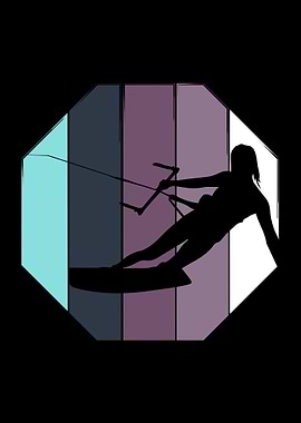 Vintage Kiteboarder Kiting