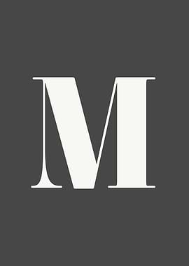 Grey Letter M Print