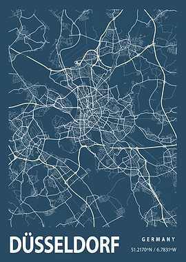 Dsseldorf Blueprint Map