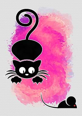 Minimalist Cat Art Picture