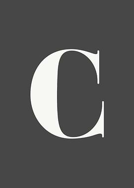 Grey Letter C Print