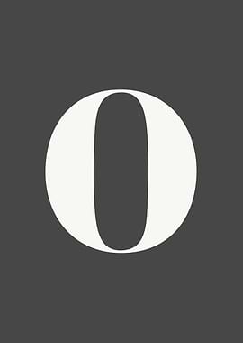 Grey Letter O Print