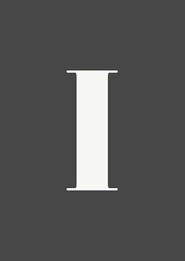 Grey Letter I Print