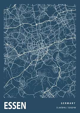 Essen Blueprint Street Map
