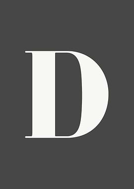 Grey Letter D Print
