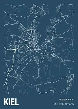 Kiel Blueprint Street Map
