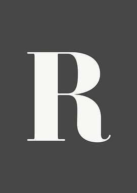 Grey Letter R Print