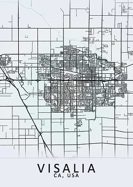 Visalia CA USA City Map