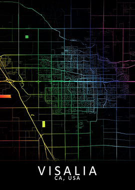 Visalia CA USA City Map