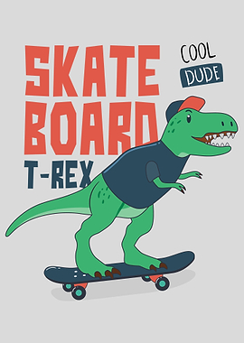Dinosaur on Skateboard
