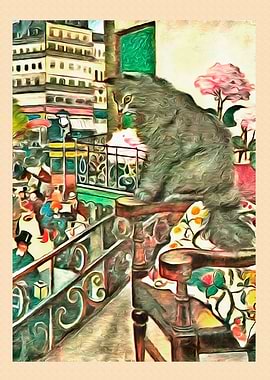Vintage Cat Art Picture