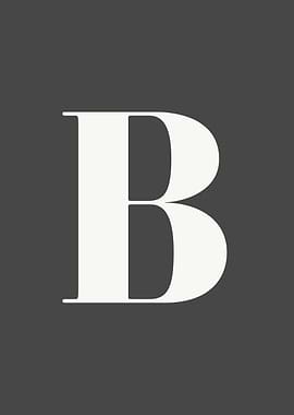Grey Letter B Print