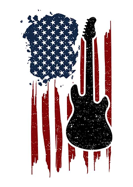 US Flag Guitar
