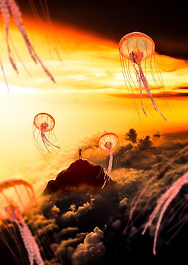 Surreal jellyfish Ballet