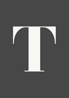 Grey Letter T Print