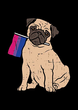 Pug Dog Bisexual Flag