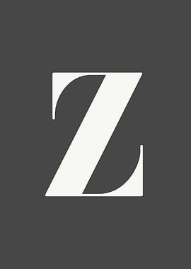 Grey Letter Z Print