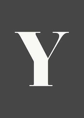 Grey Letter Y Print