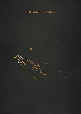 Gold Solomon Islands Map