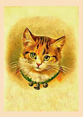 Vintage Cat Art Picture