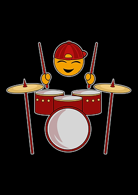 Funny Emoji Drummer