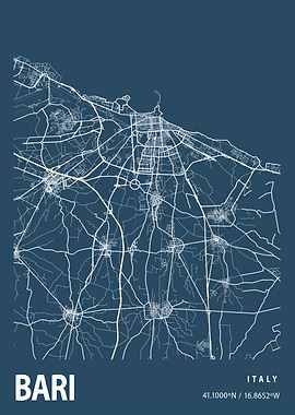 Bari Blueprint Street Map