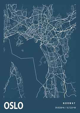 Oslo Blueprint Street Map