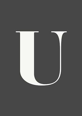 Grey Letter U Print