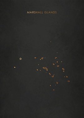 Gold Marshall Islands Map