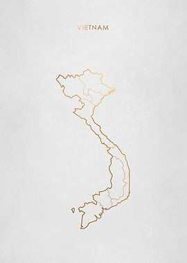 Gold Vietnam Map