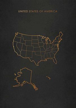 Gold United States Map