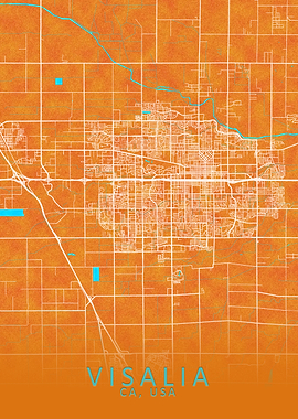 Visalia CA USA City Map