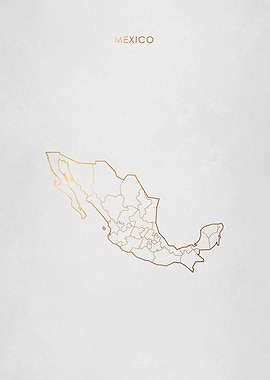Gold Mexico Map
