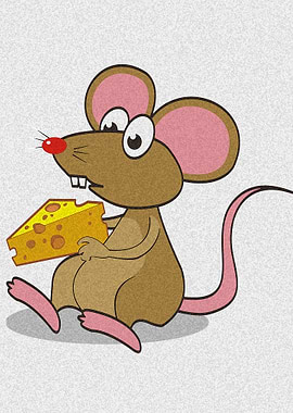 Cute Mouse eating Cheese