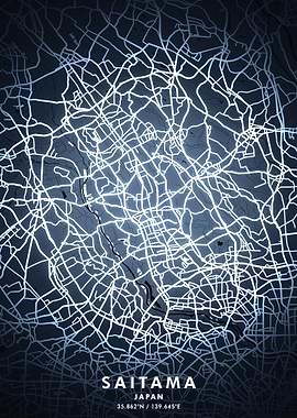 Saitama Map Posters