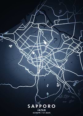 Sapporo Map Posters