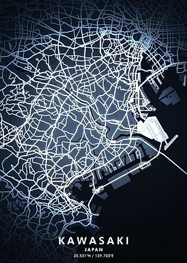 Kawasaki Map Posters