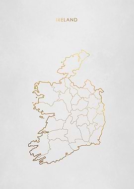 Gold Ireland Map